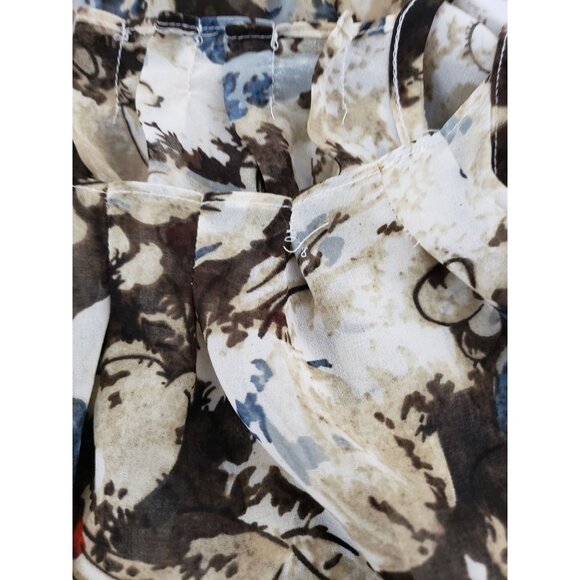 Patterson J. Kincaid brown, spaghetti strap, sheer, floral tank, top, size M - Picture 7 of 7